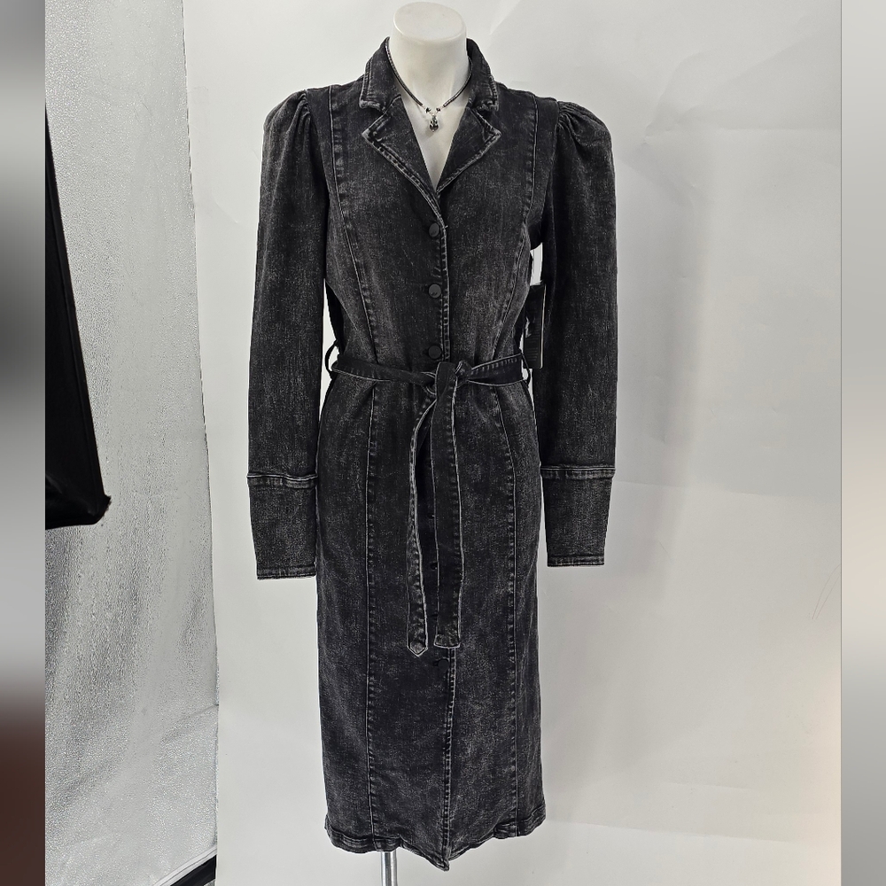 Wash Lab Black Denim Dress with Belt
